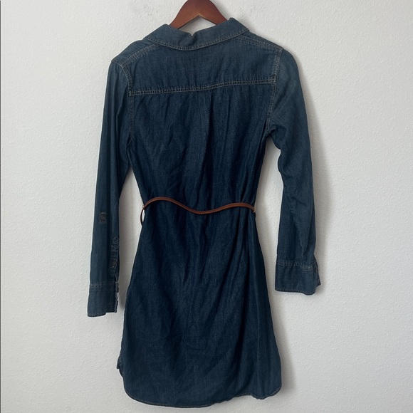 Merona Blue Denim Button-Up Long Sleeve Belted Dress - Picture 4 of 4